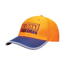 Luminescent Safety Cap with Reflective Trim 
