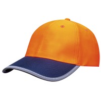 Luminescent Safety Cap with Reflective Trim 