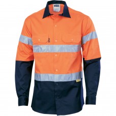 HiVis Two Tone Drill Shirt with 3M 8910 R/Tape - Long Sleeve