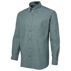 L/S Cotton Chambray Shirt Green Stitch 4CFL