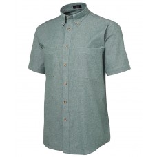 S/S Cotton Chambray Shirt Green Stitch 4CFS